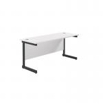 Jemini Rectangular Single Upright Cantilever Desk 1800x600x730mm WhiteBlack KF818120 KF818120