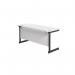Jemini Rectangular Single Upright Cantilever Desk 1800x600x730mm WhiteBlack KF818120 KF818120