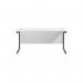 Jemini Rectangular Single Upright Cantilever Desk 1800x600x730mm WhiteBlack KF818120 KF818120