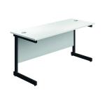 Jemini Rectangular Single Upright Cantilever Desk 1800x600x730mm White/Black KF818121 KF818120