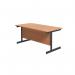 Jemini Rectangular Single Upright Cantilever Desk 1800x800x730mm BeechBlack KF818229 KF818229