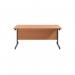 Jemini Rectangular Single Upright Cantilever Desk 1800x800x730mm BeechBlack KF818229 KF818229