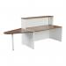 Jemini Reception Unit with Extension 1400x800x740mm Dark Walnut/White KF818398 KF818398