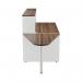 Jemini Reception Unit with Extension 1400x800x740mm Dark Walnut/White KF818398 KF818398