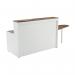 Jemini Reception Unit with Extension 1400x800x740mm Dark WalnutWhite KF818398 KF818398