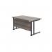 Jemini Rectangular Double Upright Cantilever Desk 1400x800x730mm Grey Oak/Black KF819066 KF819066