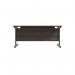 Jemini Rectangular Single Upright Cantilever Desk 1800x800x730mm Dark WalnutBlack KF819424 KF819424
