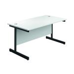Jemini Rectangular Single Upright Cantilever Desk 1800x800x730mm White/Black KF819462 KF819462