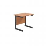 Jemini Rectangular Double Upright Cantilever Desk 800x600x730mm Beech/Black KF819479 KF819479