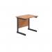 Jemini Rectangular Double Upright Cantilever Desk 800x600x730mm Beech/Black KF819479 KF819479