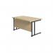 Jemini Rectangular Double Upright Cantilever Desk 1400x800x730mm Maple/Black KF819486 KF819486