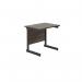 Jemini Rectangular Double Upright Cantilever Desk 800x600x730mm Dark Walnut/Black KF819493 KF819493