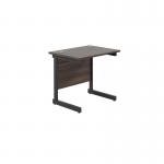 Jemini Rectangular Double Upright Cantilever Desk 800x600x730mm Dark WalnutBlack KF819493 KF819493