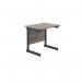 Jemini Rectangular Double Upright Cantilever Desk 800x600x730mm Grey Oak/Black KF819509 KF819509