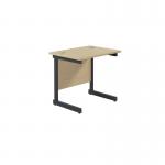 Jemini Rectangular Double Upright Cantilever Desk 800x600x730mm Maple/Black KF819516 KF819516