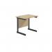 Jemini Rectangular Double Upright Cantilever Desk 800x600x730mm Maple/Black KF819516 KF819516