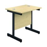 Jemini Rectangular Double Upright Cantilever Desk 800x600x730mm Maple/Black KF819516 KF819516