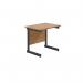 Jemini Rectangular Double Upright Cantilever Desk 800x600x730mm Nova Oak/Black KF819524 KF819523