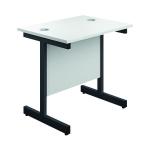 Jemini Rectangular Double Upright Cantilever Desk 800x600x730mm White/Black KF819531 KF819530