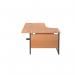 Jemini Radial Left Hand Single Upright Cantilever Desk 1600x1200x730mm Beech/Black KF819615 KF819615