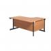 Jemini Radial Left Hand Single Upright Cantilever Desk 1600x1200x730mm Beech/Black KF819615 KF819615