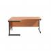 Jemini Radial Left Hand Single Upright Cantilever Desk 1600x1200x730mm BeechBlack KF819615 KF819615