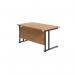 Jemini Rectangular Double Upright Cantilever Desk 1400x800x730mm Nova Oak/Black KF819622 KF819622