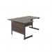 Jemini Radial Left Hand Single Upright Cantilever Desk 1600x1200x730mm Walnut/Black KF819639 KF819639