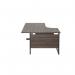 Jemini Radial Left Hand Single Upright Cantilever Desk 1600x1200x730mm Walnut/Black KF819639 KF819639