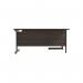 Jemini Radial Left Hand Single Upright Cantilever Desk 1600x1200x730mm Walnut/Black KF819639 KF819639