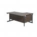Jemini Radial Left Hand Single Upright Cantilever Desk 1600x1200x730mm WalnutBlack KF819639 KF819639