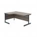 Jemini Radial Left Hand Single Upright Cantilever Desk 1600x1200x730mm Grey Oak/Black KF819646 KF819646