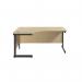 Jemini Radial Left Hand Single Upright Cantilever Desk 1600x1200x730mm Maple/Black KF819654 KF819653