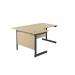 Jemini Radial Left Hand Single Upright Cantilever Desk 1600x1200x730mm Maple/Black KF819654 KF819653