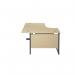 Jemini Radial Left Hand Single Upright Cantilever Desk 1600x1200x730mm Maple/Black KF819654 KF819653