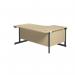 Jemini Radial Left Hand Single Upright Cantilever Desk 1600x1200x730mm Maple/Black KF819654 KF819653