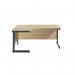 Jemini Radial Left Hand Single Upright Cantilever Desk 1600x1200x730mm MapleBlack KF819654 KF819653