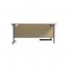 Jemini Radial Left Hand Single Upright Cantilever Desk 1600x1200x730mm MapleBlack KF819653 KF819653