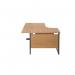 Jemini Radial Left Hand Single Upright Cantilever Desk 1600x1200x730mm Nova Oak/Black KF819660 KF819660