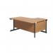 Jemini Radial Left Hand Single Upright Cantilever Desk 1600x1200x730mm Nova Oak/Black KF819660 KF819660