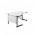 Jemini Radial Left Hand Single Upright Cantilever Desk 1600x1200x730mm White/Black KF819677 KF819677