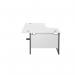 Jemini Radial Left Hand Single Upright Cantilever Desk 1600x1200x730mm White/Black KF819677 KF819677