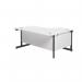 Jemini Radial Left Hand Single Upright Cantilever Desk 1600x1200x730mm White/Black KF819677 KF819677