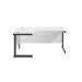 Jemini Radial Left Hand Single Upright Cantilever Desk 1600x1200x730mm WhiteBlack KF819677 KF819677
