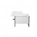 Jemini Radial Left Hand Single Upright Cantilever Desk 1600x1200x730mm WhiteBlack KF819677 KF819677