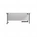 Jemini Radial Left Hand Single Upright Cantilever Desk 1600x1200x730mm WhiteBlack KF819677 KF819677