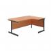 Jemini Radial Right Hand Single Upright Cantilever Desk 1600x1200x730mm BeechBlack KF819684 KF819684