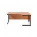 Jemini Radial Right Hand Single Upright Cantilever Desk 1600x1200x730mm BeechBlack KF819684 KF819684