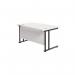 Jemini Rectangular Double Upright Cantilever Desk 1400x800x730mm White/Black KF819691 KF819691