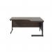 Jemini Radial Right Hand Single Upright Cantilever Desk 1600x1200x730mm Walnut/Black KF819707 KF819707